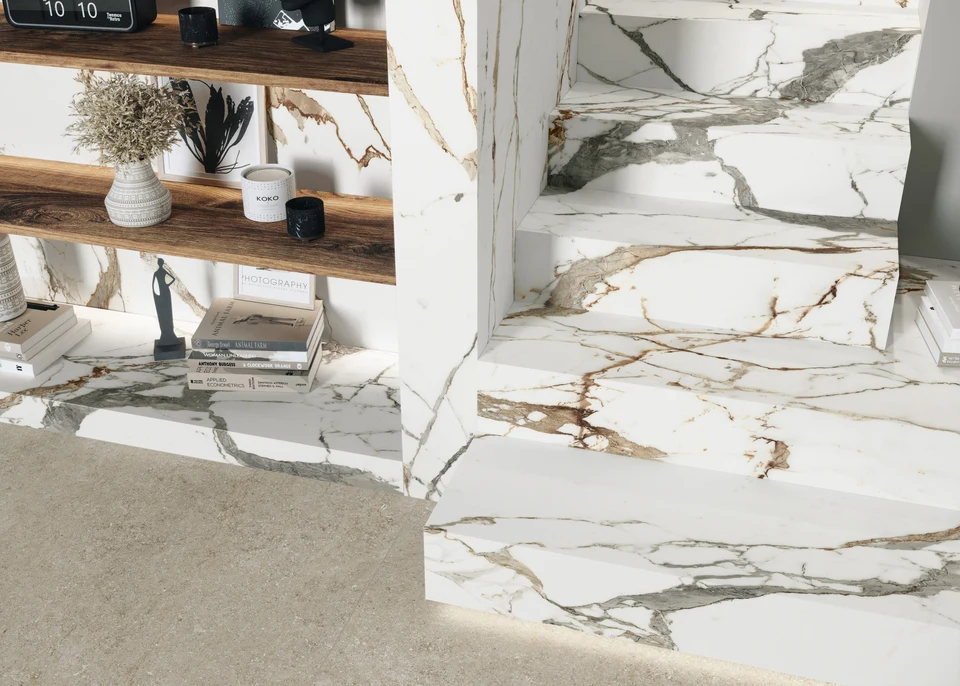 Raumgestaltung mit Keramik aus der Kollektion Marble