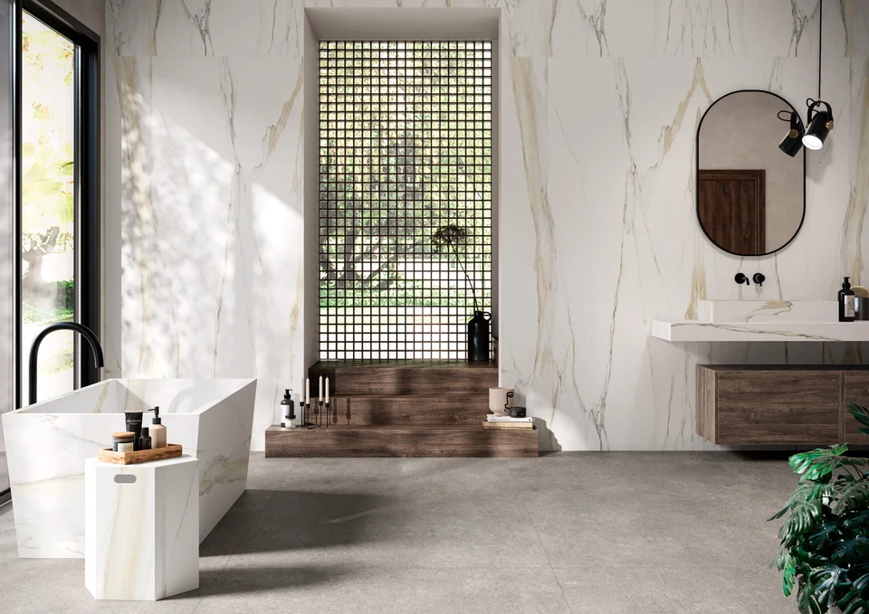 Raumgestaltung mit Keramik aus der Kollektion Marble