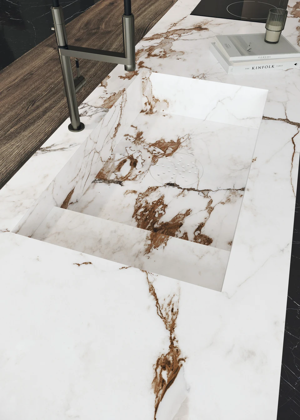Raumgestaltung mit Keramik aus der Kollektion Marble