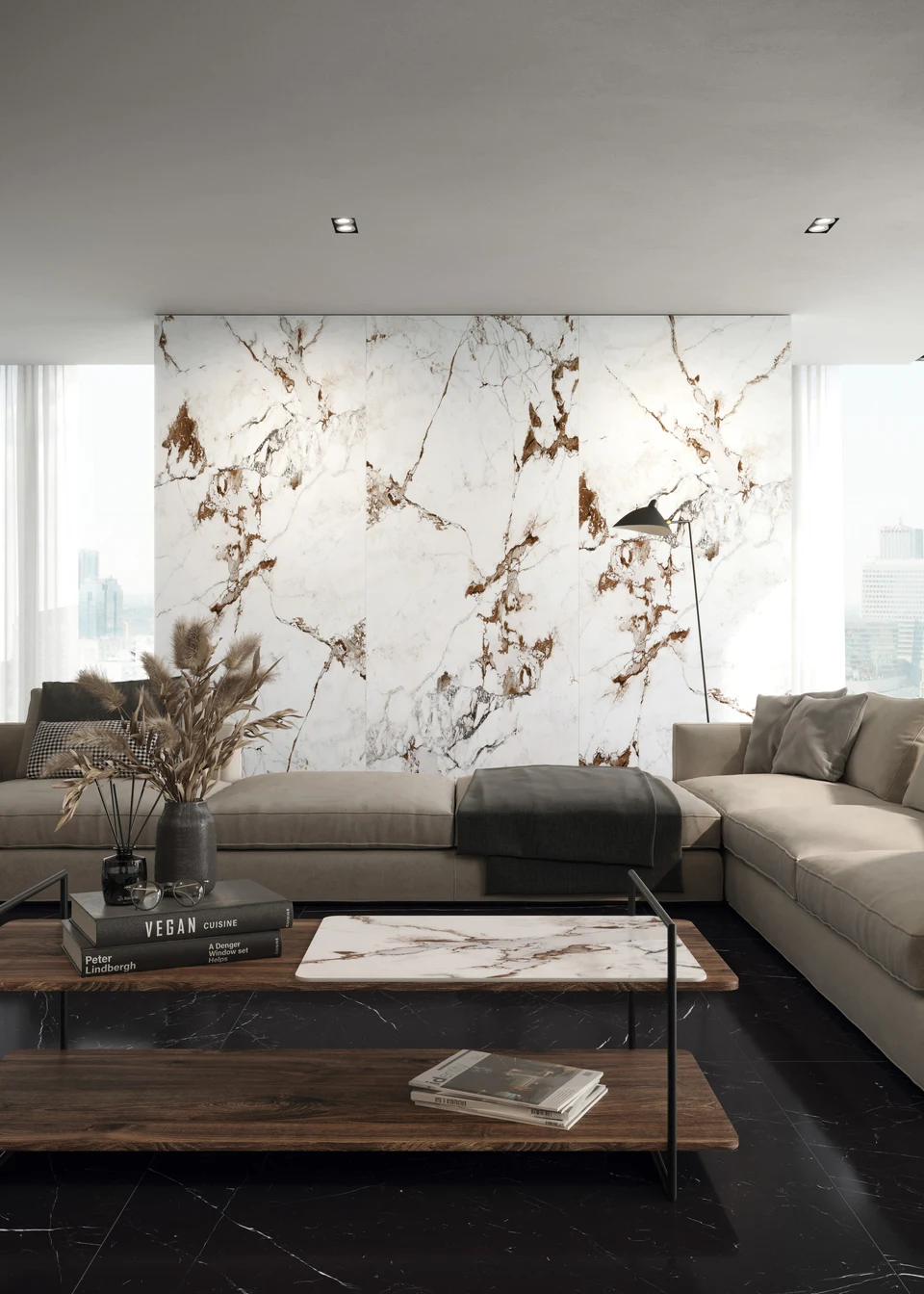 Raumgestaltung mit Keramik aus der Kollektion Marble