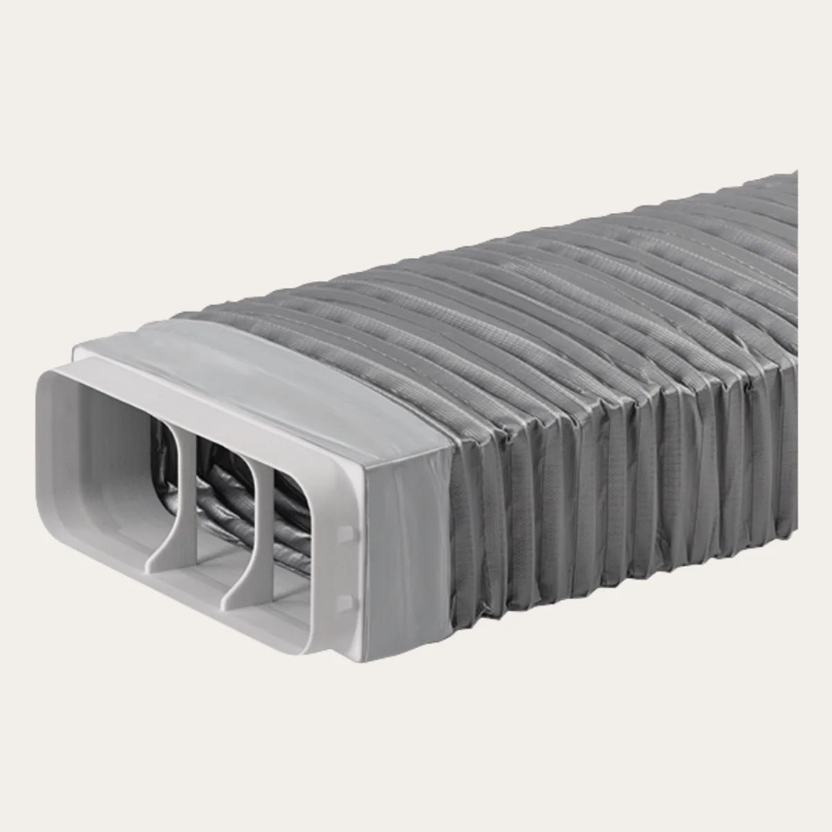 Prime Flachkanal, flexibel, Umlenkung und Drehung bis 90°, B 222 x H 89 x T 250 - 550 mm